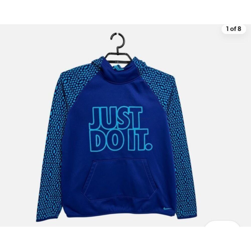 Nike Therma-Fit Women's Hooded Dark Navy Blue Spotted Pullover Sweatshirt